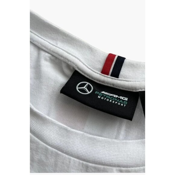 Stitched Mercedes AMG Petronas Womens 2023 Team Driver Tee White Size Medium Exc - Picture 5 of 8
